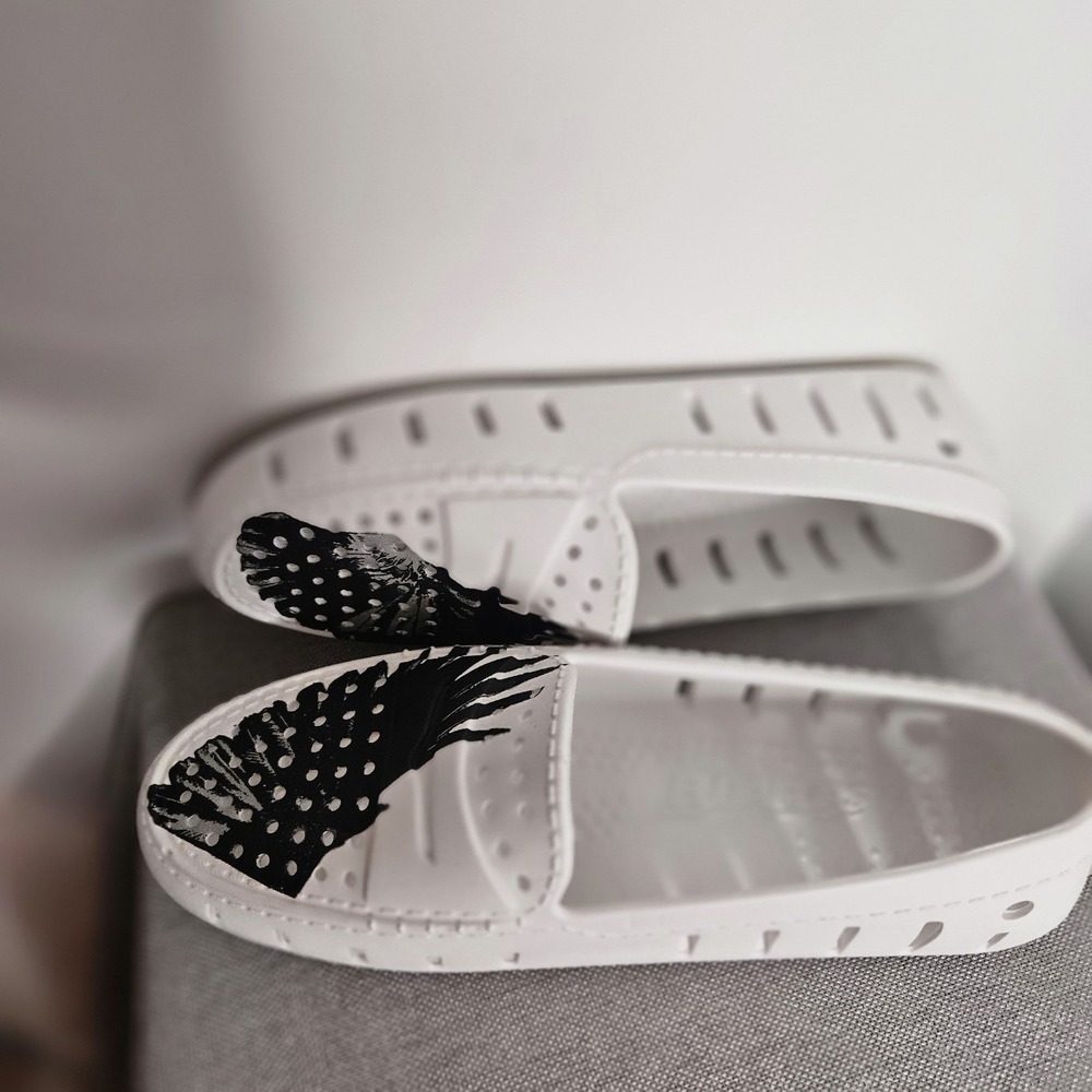 Floafers Hardy M+c Driving Loafers Womens 8 White Slip-On Rubber Country Club - Picture 11 of 11